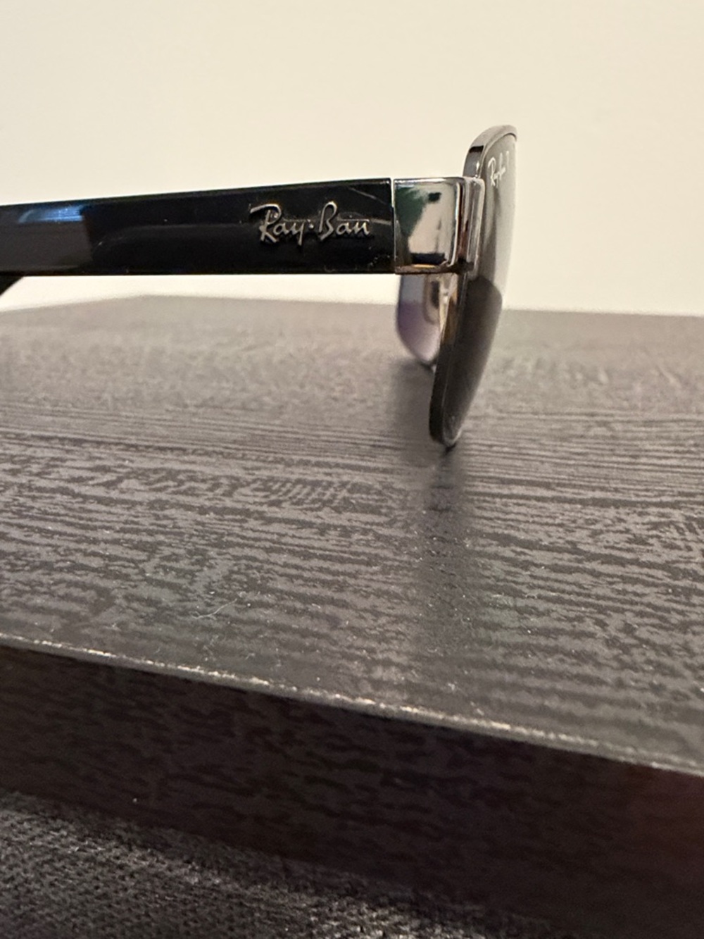 Ray-Ban Silver Frame Sunglasses with Black Lenses and Tan Case - Picture 4 of 6